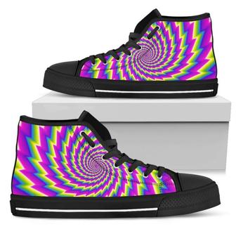 Abstract Twisted Moving Optical Illusion Women's High Top Shoes - Monsterry