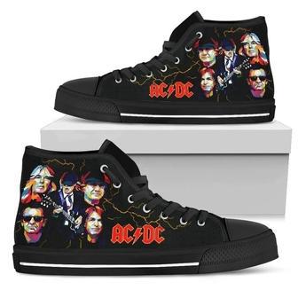 Acdc Music Band Design Art For Fan Sneakers Black High Top Shoes For Men And Women | Favorety AU