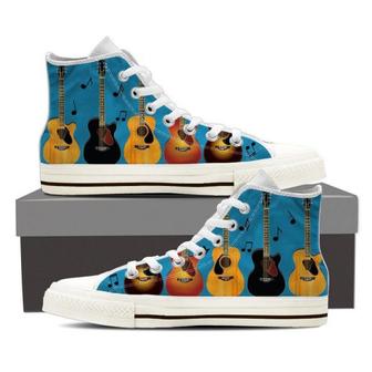Acoustic Guitar Music High Top Shoes Sneakers For Men Women Ht - Monsterry UK
