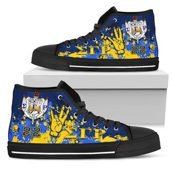 African Shoes - Sigma Gamma Rho High Top Shoes - Spaint Style - Monsterry AU