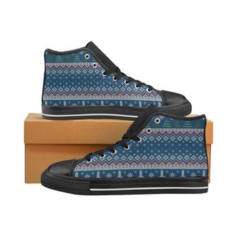 Airplane Sweater printed Pattern Men's High Top Shoes Black - Monsterry DE