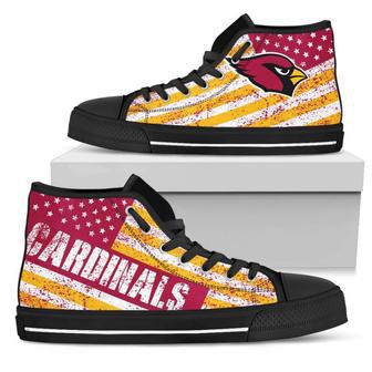 America Flag Italic Vintage Style Arizona Cardinals High Top Shoes | Favorety CA