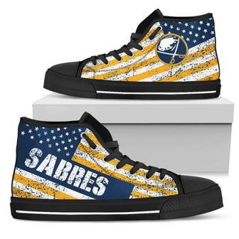 America Flag Italic Vintage Style Buffalo Sabres High Top Shoes | Favorety DE