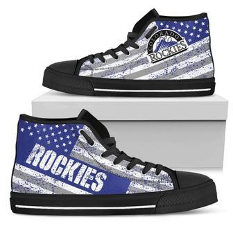 America Flag Italic Vintage Style Colorado Rockies High Top Shoes | Favorety DE