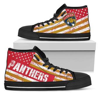 America Flag Italic Vintage Style Florida Panthers High Top Shoes | Favorety AU