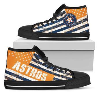 America Flag Italic Vintage Style Houston Astros High Top Shoes | Favorety UK