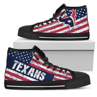 America Flag Italic Vintage Style Houston Texans High Top Shoes | Favorety UK