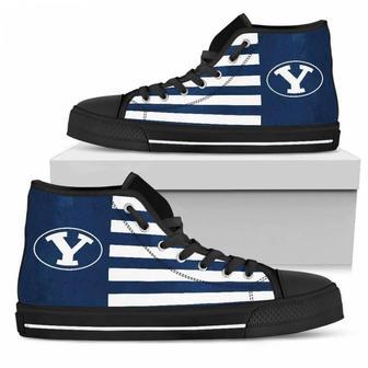 American Flag BYU Cougars High Top Shoes | Favorety