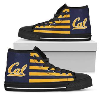 American Flag California Golden Bears High Top Shoes | Favorety