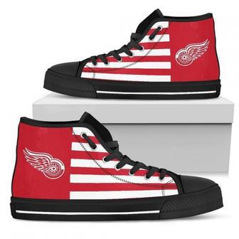 American Flag Detroit Red Wings High Top Shoes | Favorety CA