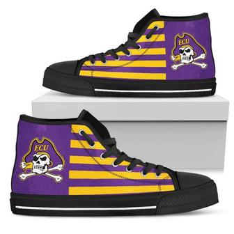 American Flag East Carolina Pirates High Top Shoes - Monsterry AU