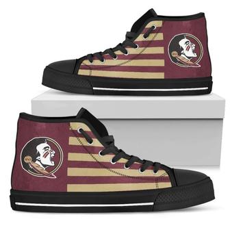 American Flag Florida State Seminoles High Top Shoes - Monsterry DE