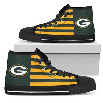 American Flag Green Bay Packers High Top Shoes | Favorety DE