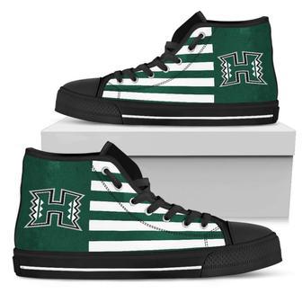 American Flag Hawaii Rainbow Warriors High Top Shoes - Monsterry