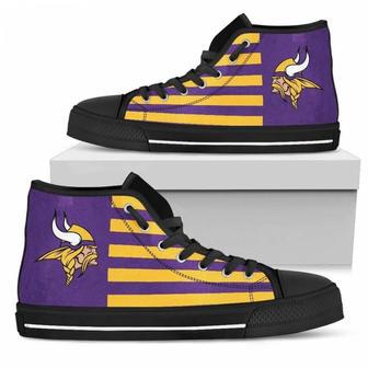 American Flag Minnesota Vikings High Top Shoes | Favorety AU