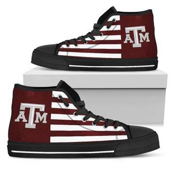 American Flag Texas A&M Aggies High Top Shoes - Monsterry CA