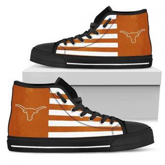 American Flag Texas Longhorns High Top Shoes | Favorety UK