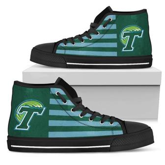 American Flag Tulane Green Wave High Top Shoes - Monsterry UK