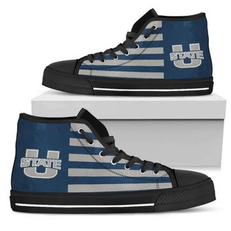 American Flag Utah State Aggies High Top Shoes - Monsterry DE