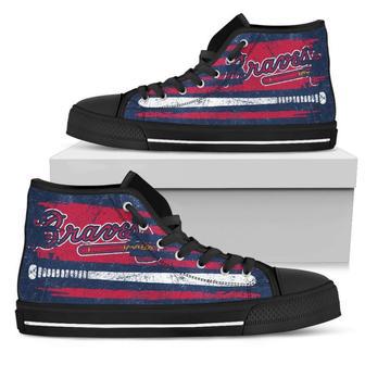 American Flag Vintage Baseball Atlanta Braves High Top Shoes | Favorety UK