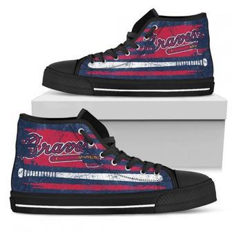 American Flag Vintage Baseball Atlanta Braves High Top Shoes | Favorety DE