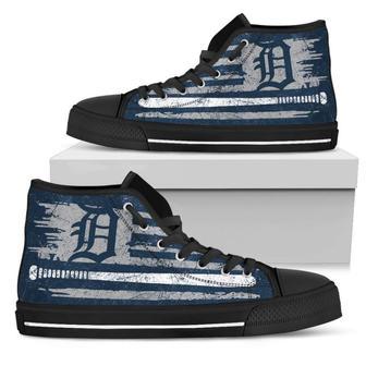 American Flag Vintage Baseball Detroit Tigers High Top Shoes | Favorety UK