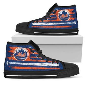 American Flag Vintage Baseball New York Mets High Top Shoes | Favorety UK