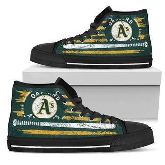 American Flag Vintage Baseball Oakland Athletics High Top Shoes | Favorety