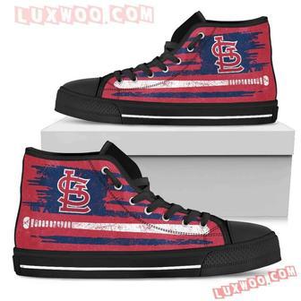 American Flag Vintage Baseball St Louis Cardinals High Top Shoes Sport Sneakers | Favorety CA