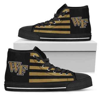 American Flag Wake Forest Demon Deacons High Top Shoes - Monsterry CA