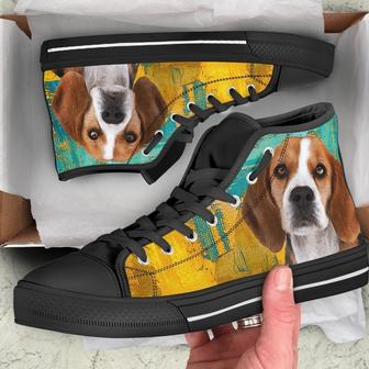 American Foxhound Dog Sneakers Colorful High Top Shoes - Monsterry AU