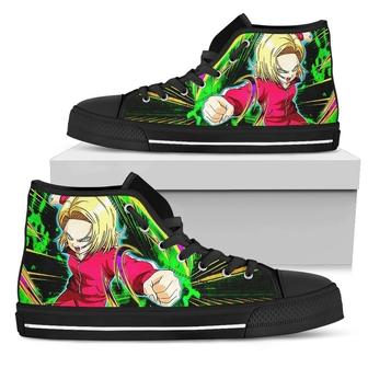 Android Sneakers High Top Shoes Dragon Ball Fan Gift - Monsterry