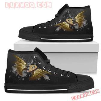 Angel Wings Anaheim Ducks High Top Shoes Sport Sneakers | Favorety UK