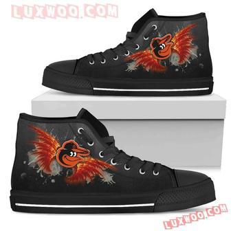 Angel Wings Baltimore Orioles High Top Shoes Sport Sneakers | Favorety