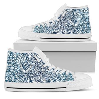 Angel Wings Boho Design Themed Print Women High Top Shoes - Monsterry UK