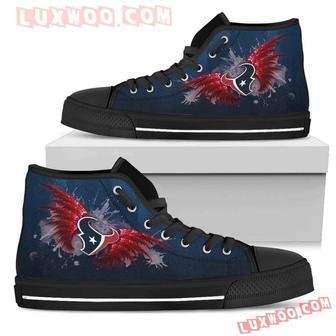 Angel Wings Houston Texans High Top Shoes Sport Sneakers | Favorety UK