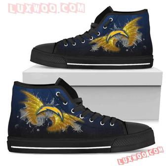Angel Wings Los Angeles Chargers High Top Shoes Sport Sneakers | Favorety