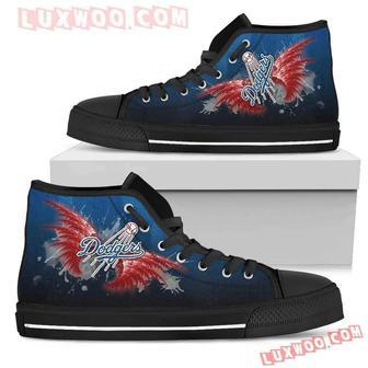 Angel Wings Los Angeles Dodgers High Top Shoes Sport Sneakers | Favorety