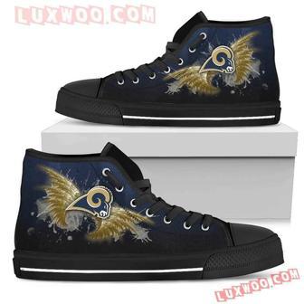 Angel Wings Los Angeles Rams High Top Shoes Sport Sneakers | Favorety UK