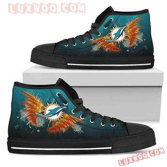 Angel Wings Miami Dolphins High Top Shoes Sport Sneakers | Favorety CA