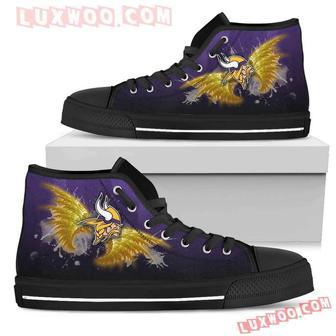 Angel Wings Minnesota Vikings High Top Shoes Sport Sneakers | Favorety