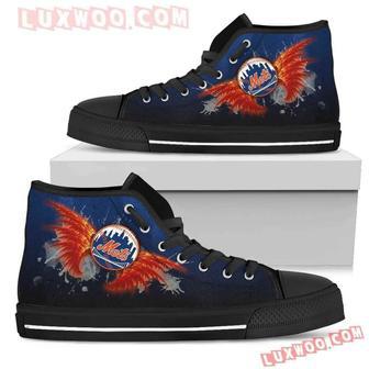 Angel Wings New York Mets High Top Shoes Sport Sneakers | Favorety