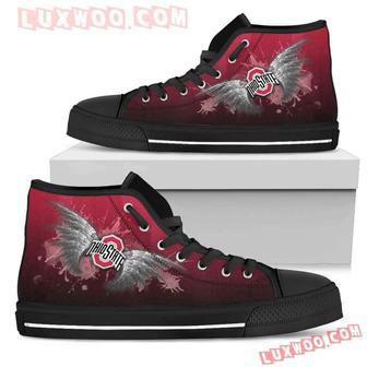 Angel Wings Ohio State Buckeyes High Top Shoes Sport Sneakers | Favorety AU