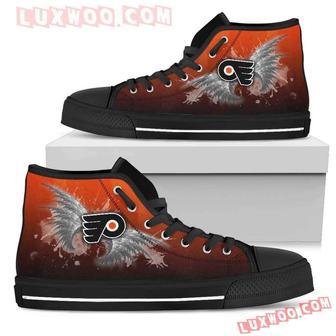 Angel Wings Philadelphia Flyers High Top Shoes Sport Sneakers | Favorety