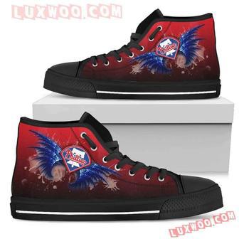 Angel Wings Philadelphia Phillies High Top Shoes Sport Sneakers | Favorety CA