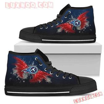 Angel Wings Tennessee Titans High Top Shoes Sport Sneakers | Favorety UK