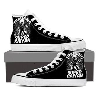 Anime Black Super Saiyan For Lovers Gift For Fan Custom Canvas High Top Shoes - Monsterry AU