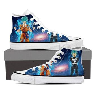 Anime Goku Vs Vegeta For Lovers Gift For Fan Custom Canvas High Top Shoes - Monsterry CA