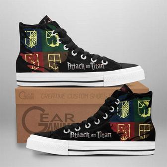 Aot Regiment High Top Shoes Custom Anime Attack On Titan Sneakers | Favorety AU