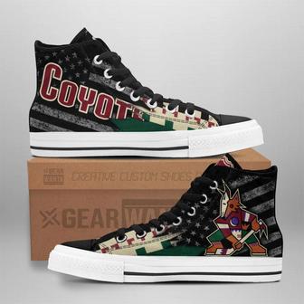 Arizona Coyotes High Top Shoes Custom American Flag Sneakers | Favorety UK